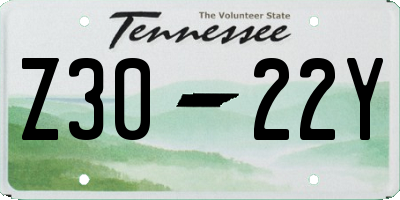 TN license plate Z3022Y