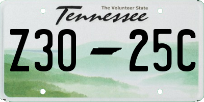 TN license plate Z3025C