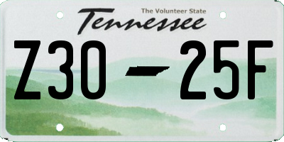 TN license plate Z3025F