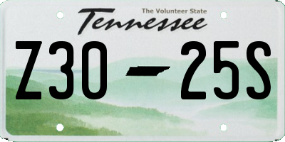 TN license plate Z3025S