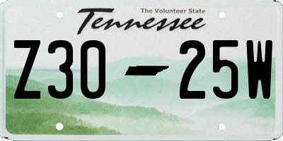 TN license plate Z3025W