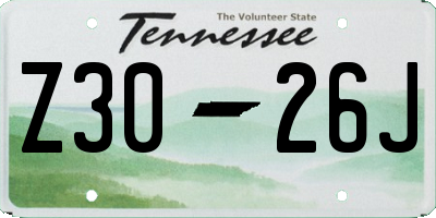 TN license plate Z3026J