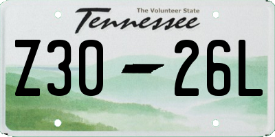 TN license plate Z3026L