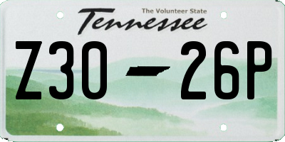 TN license plate Z3026P