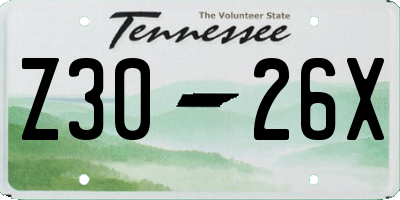 TN license plate Z3026X