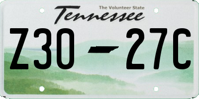 TN license plate Z3027C