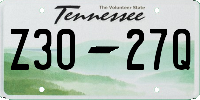 TN license plate Z3027Q