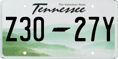 TN license plate Z3027Y