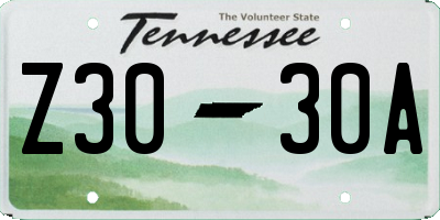 TN license plate Z3030A