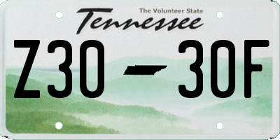 TN license plate Z3030F