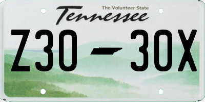 TN license plate Z3030X