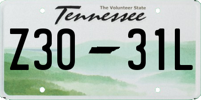 TN license plate Z3031L