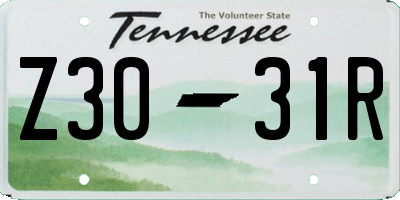 TN license plate Z3031R