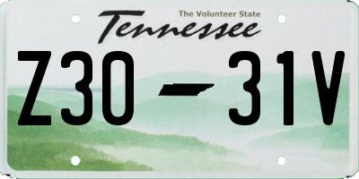 TN license plate Z3031V