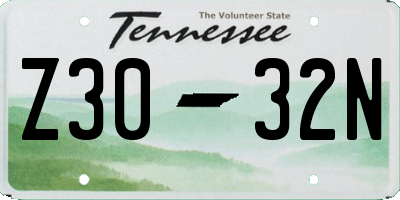 TN license plate Z3032N