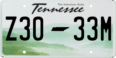 TN license plate Z3033M