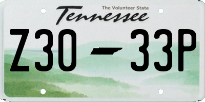 TN license plate Z3033P