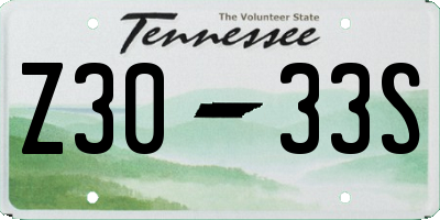 TN license plate Z3033S