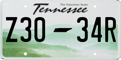 TN license plate Z3034R