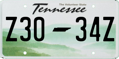TN license plate Z3034Z