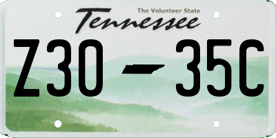 TN license plate Z3035C