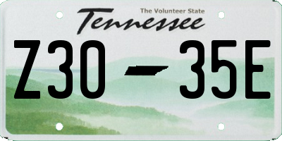 TN license plate Z3035E