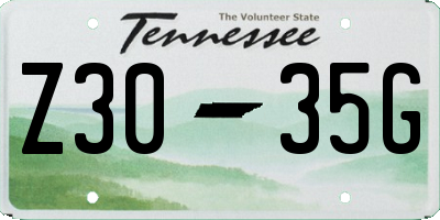 TN license plate Z3035G