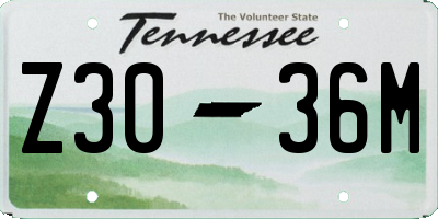 TN license plate Z3036M