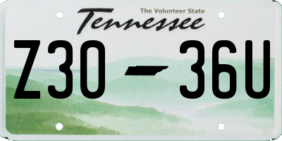 TN license plate Z3036U