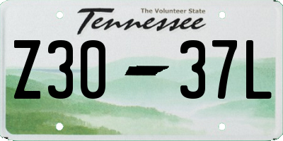 TN license plate Z3037L