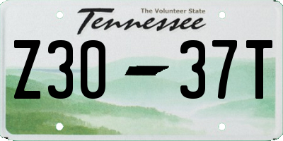 TN license plate Z3037T