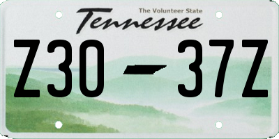 TN license plate Z3037Z