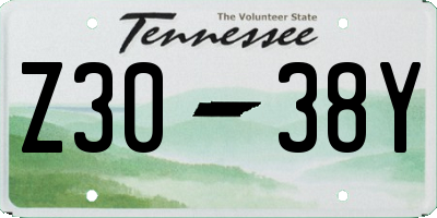 TN license plate Z3038Y