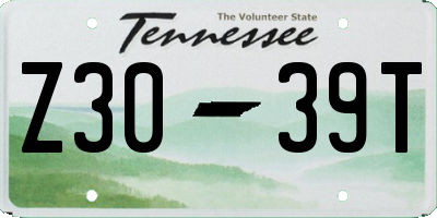 TN license plate Z3039T