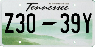TN license plate Z3039Y