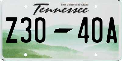 TN license plate Z3040A