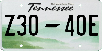 TN license plate Z3040E
