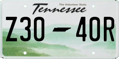 TN license plate Z3040R