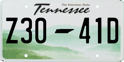 TN license plate Z3041D