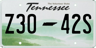TN license plate Z3042S