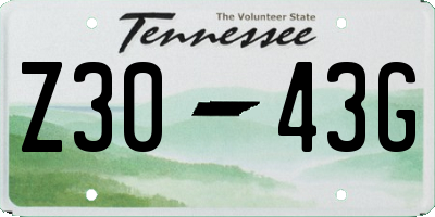 TN license plate Z3043G