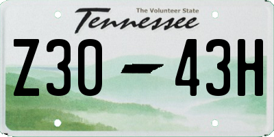 TN license plate Z3043H
