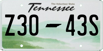 TN license plate Z3043S