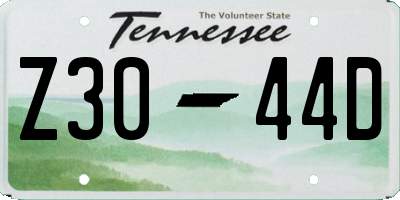 TN license plate Z3044D