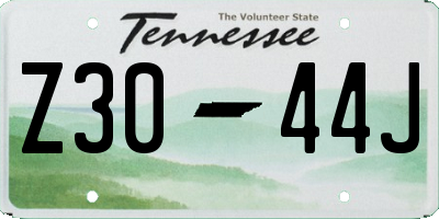 TN license plate Z3044J
