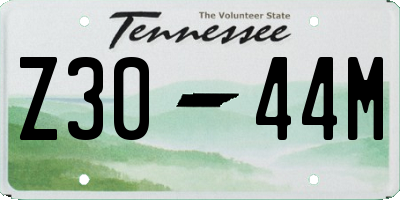 TN license plate Z3044M