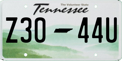 TN license plate Z3044U