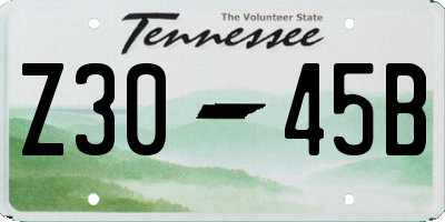 TN license plate Z3045B