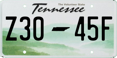 TN license plate Z3045F