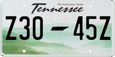 TN license plate Z3045Z